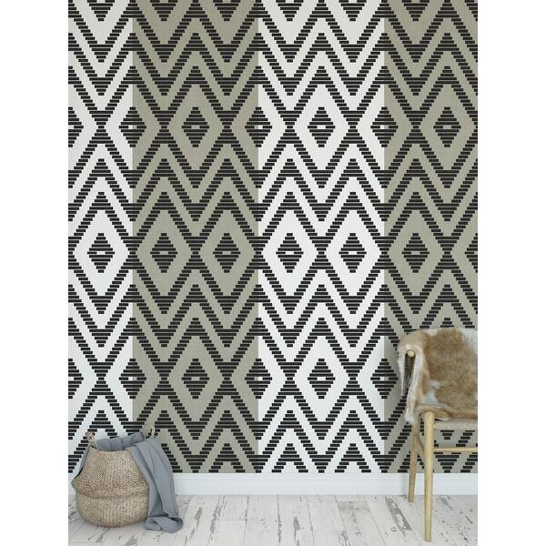 Rattan Black Cream Peel And Stick Wallpaper By Kavka Designs 2 X 16 Overstock 31637864 Best black and white wallpaper. usd