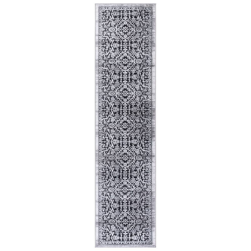 SAFAVIEH Amelia Guenievre Abstract Distressed Rug - 2' x 8' Runner - Charcoal/Ivory