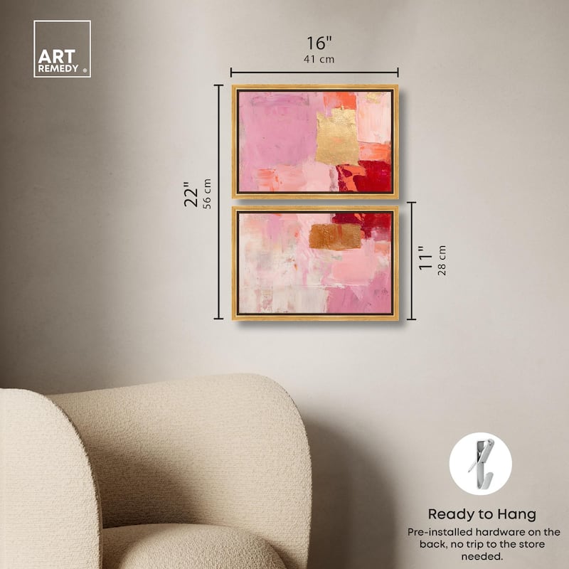 Petal Patchwork II Canvas Set of 2 by Art Remedy