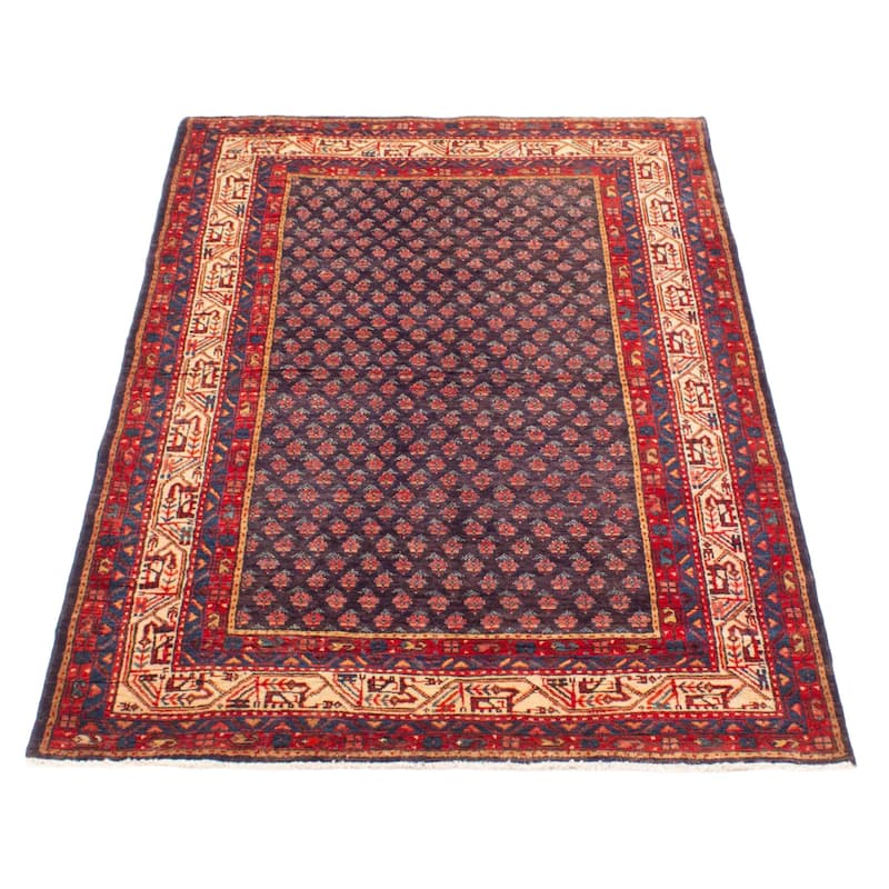 ECARPETGALLERY Hand-knotted Andelz Dark Navy Wool Rug - 4'3 x 6'9