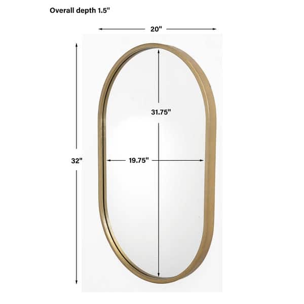 Uttermost Varina 32" x 20" Oval Sleek Vanity Bathroom Wall Mirror