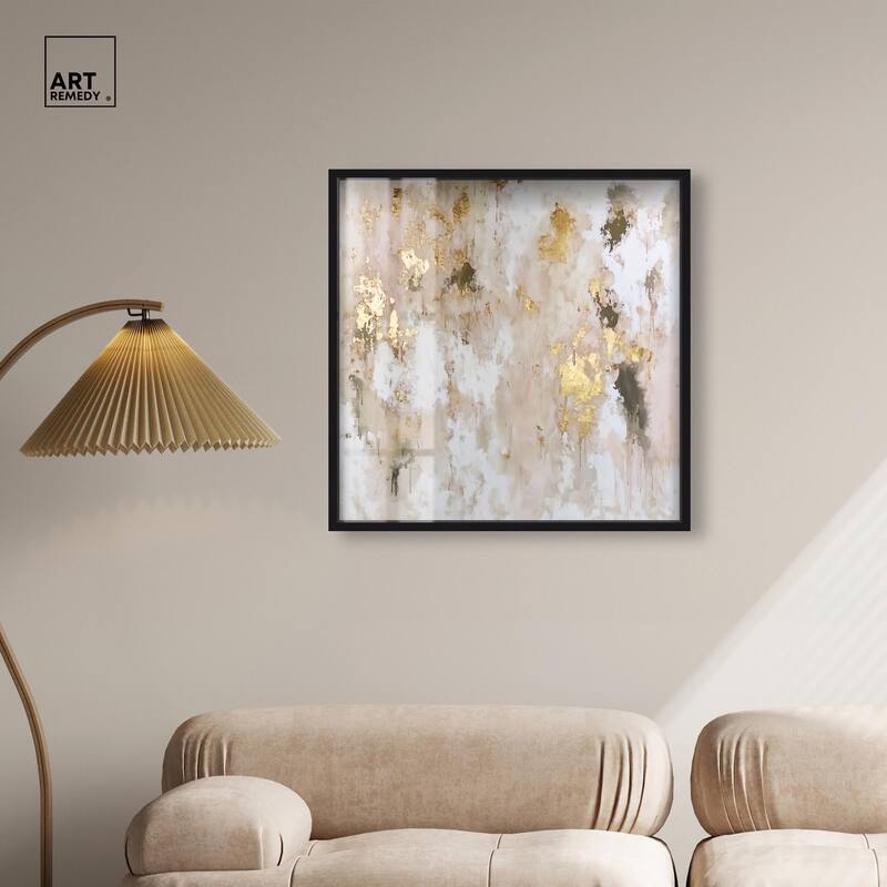 Golden Glimmer Gesture II Shadowbox by Art Remedy