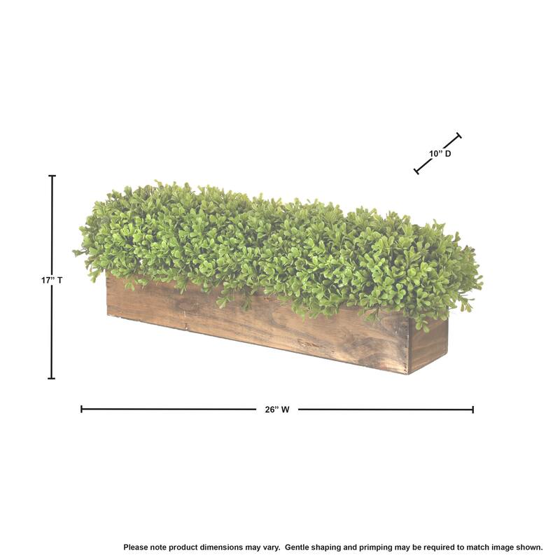 Plastic Spring Boxwood Rect Centerpiece N Wood 26" - 24"