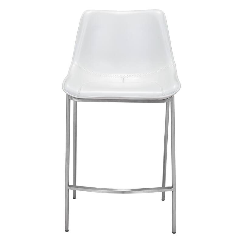 Magnus Counter Stool White & Silver