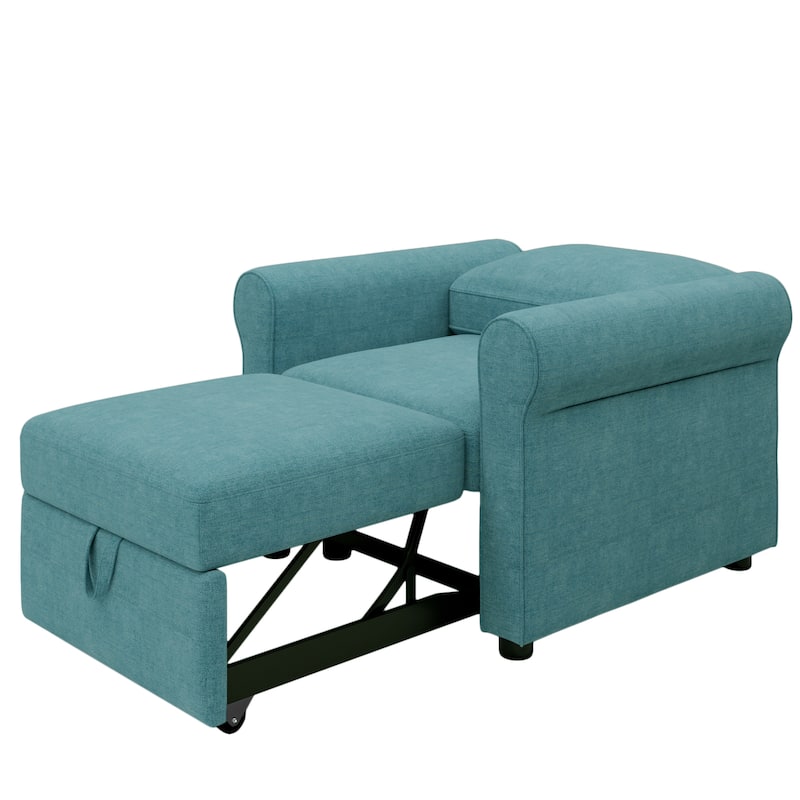 Roomfitters 3-in-1 Convertible Sofa Bed Chair with Adjustable Backrest, Sleeper Lounger and Single Bed, Modern Design