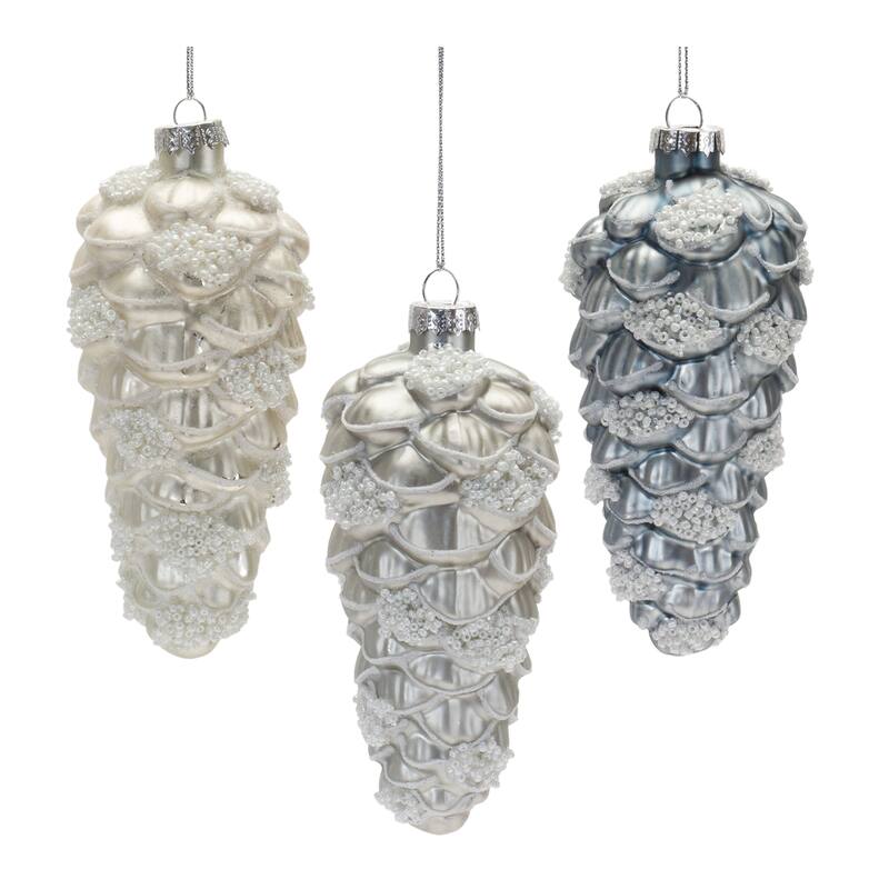 Beaded Glass Pinecone Ornament (Set of 12) Bed Bath & Beyond 37972392