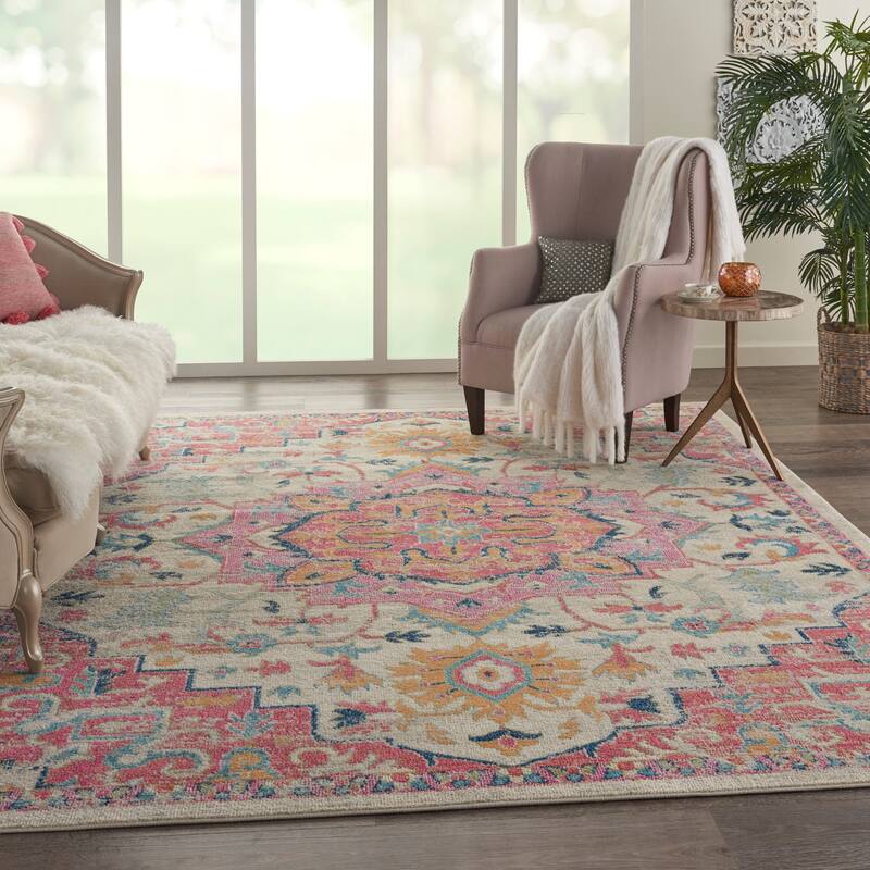 Nourison Cayuga Abstract Medallion Area Rug - 9' x 12' - Ivory/Pink