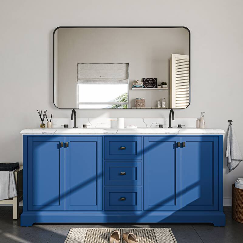 Stylish Rounded Aluminum Framed Bathroom Mirror – Full Length Wall Accent Mirror for Elegant Home Decor