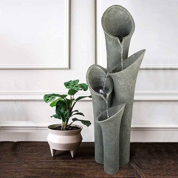 Faux Stone Patio Water Fountain Bell 4-Tier Cascading Floor Fountain. Opens flyout.