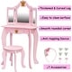 preview thumbnail 5 of 12, Pretend Play Kids Vanity Set with Mirror and Stool