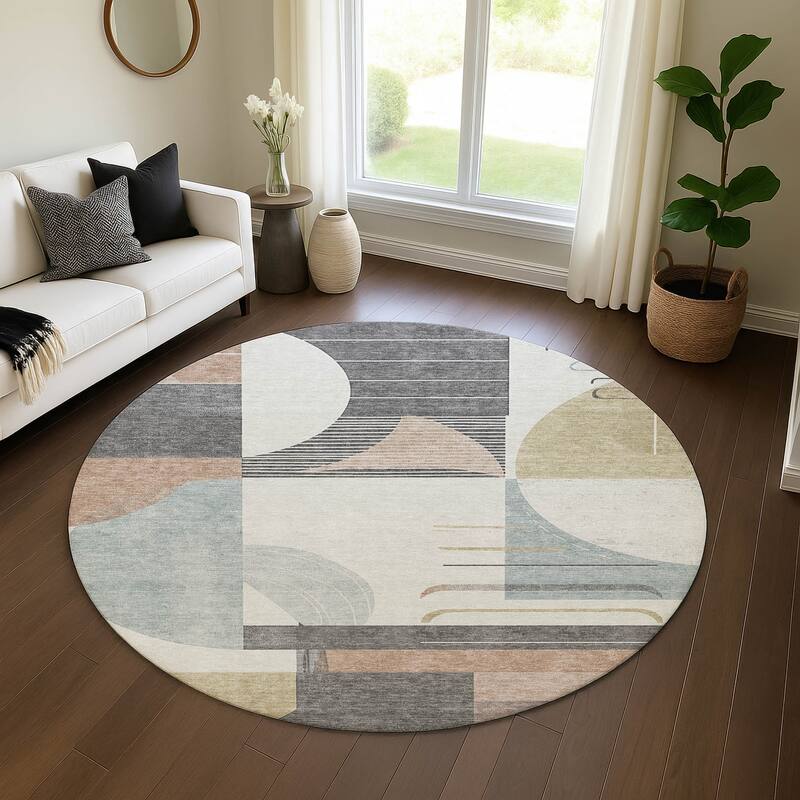 Premium Washable Super Soft Contemporary Mayfield Rug - Paprika - 8' x 8'