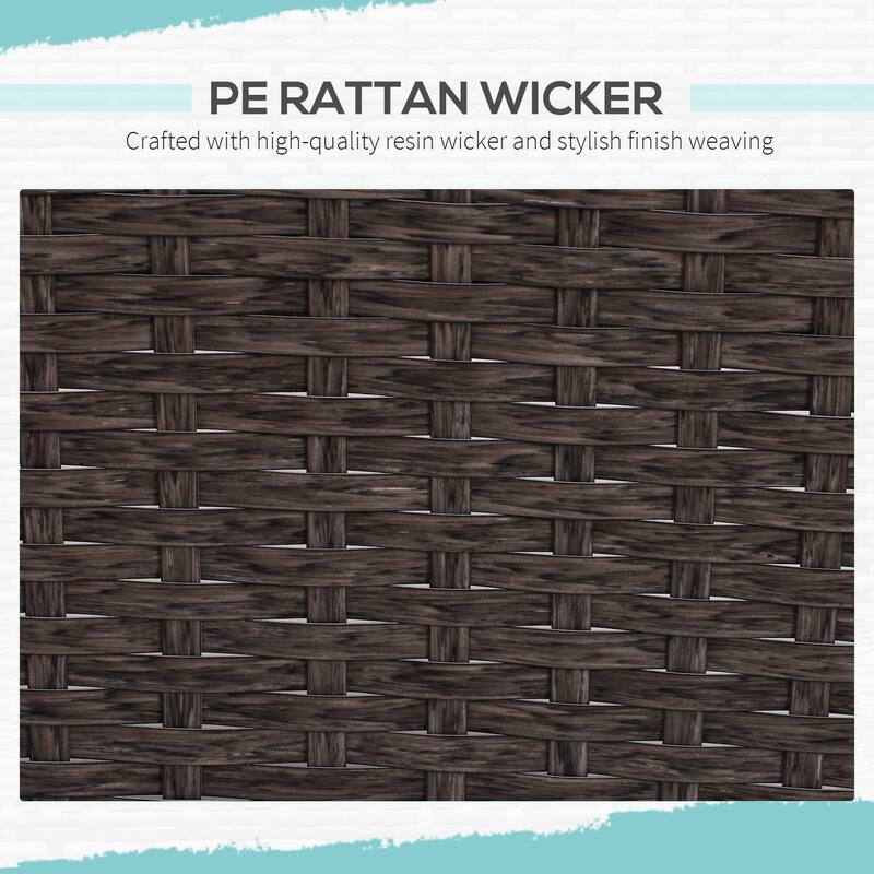 Outsunny 5-piece Wicker Patio Chairs, Ottomans, and Coffee Table Set