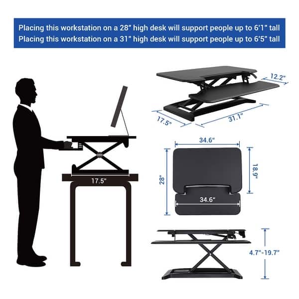 Shop Flexispot M7mb Stand Up Desk Converter 35 Standing Desk