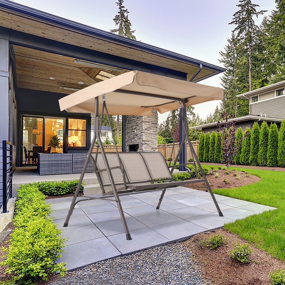 Outdoor steel swing on sale chair