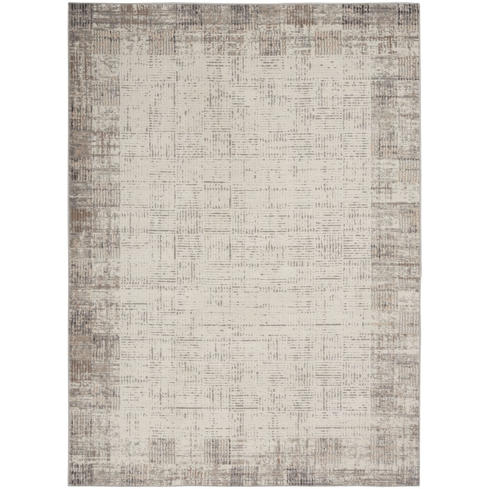 Nourison Elation Abstract Modern Ivory Grey Area Rug