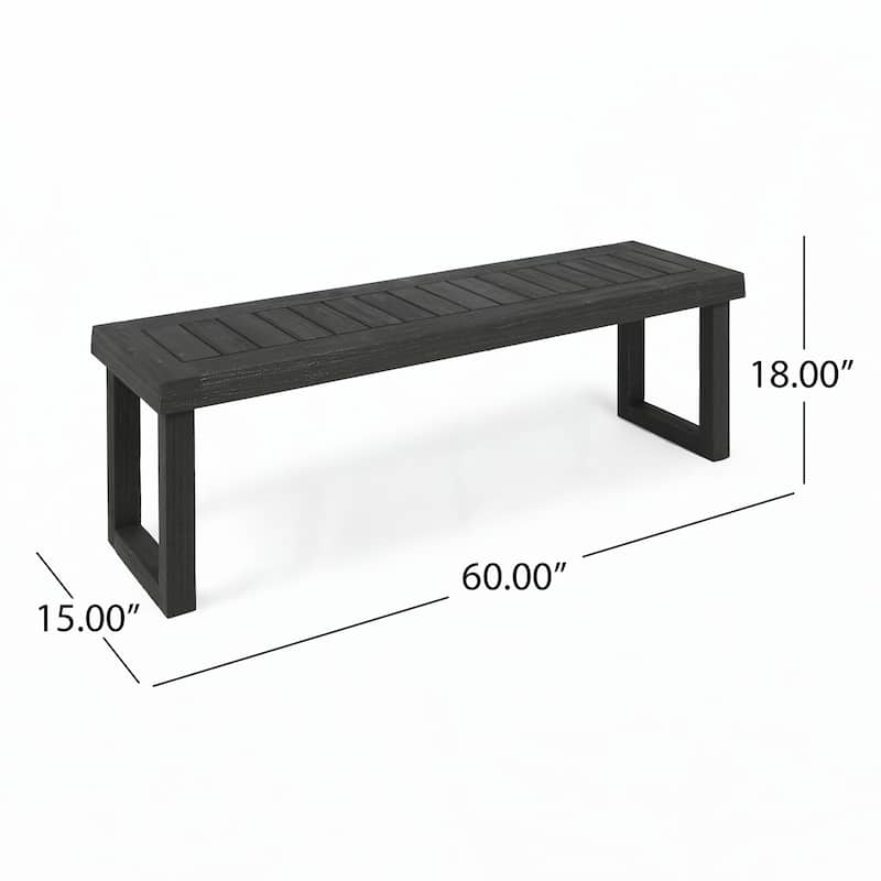 Outdoor 6-Seater Acacia Wood Dining Set,Dark grey