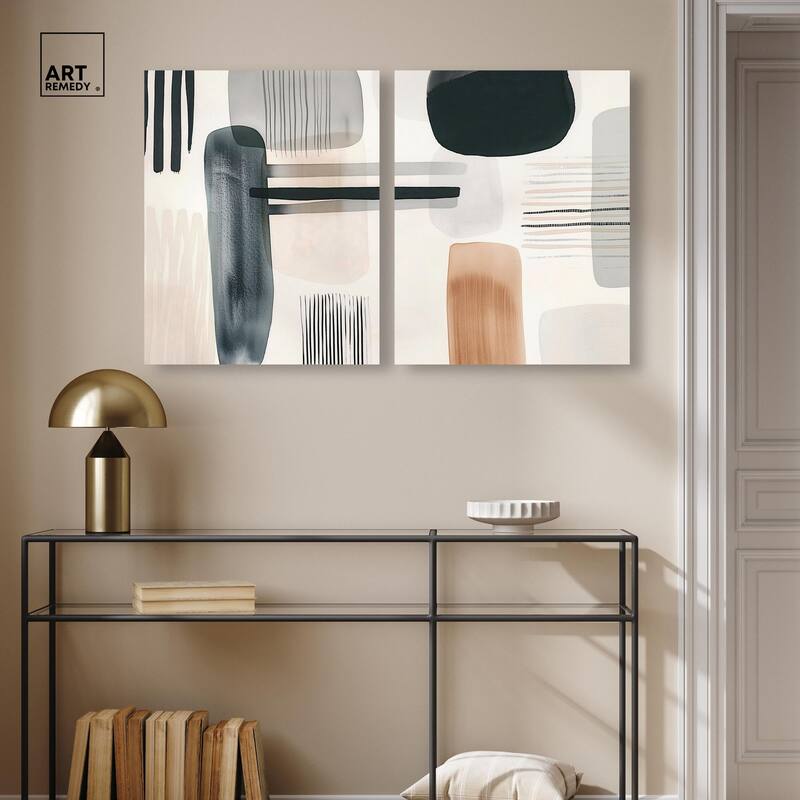 Softened Dimensions Canvas Set of 2 by Art Remedy, Gallery Wrapped