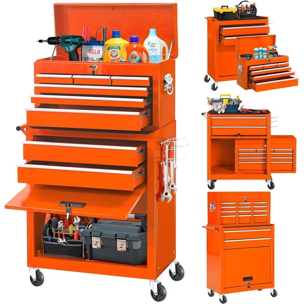 魅力の 8-Drawer Storage Garage Cabinet Chest Tool Rolling 1 in 2 コレクション