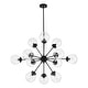 preview thumbnail 38 of 44, Masakee 12-light Sputnik Metal Chandelier with Clear Glass Globe Shades Matte Black