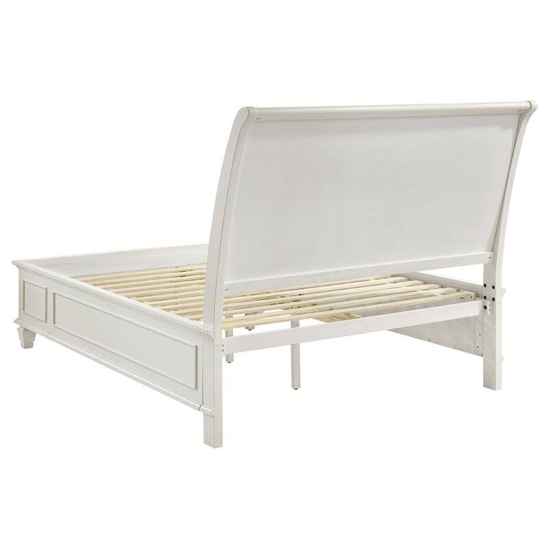 Sandy Beach 5-piece Storage Bedroom Set with Sleigh Headboard