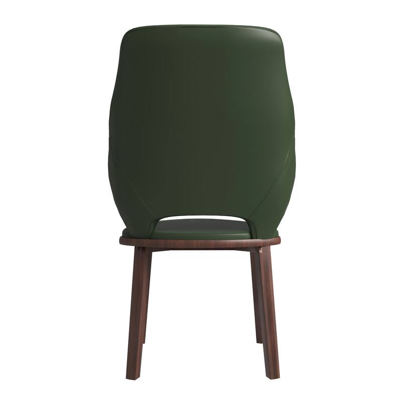 LeisureMod Vivara Leather Upholstered Dining Chair with Padded Seat - Mid-Century Arm Chair for Home Office Bar & Kitchen