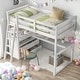 preview thumbnail 1 of 13, Twin Size Loft Bed With Desk,Shelves,2 Drawers for Home White