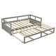 preview thumbnail 4 of 9, Wooden Daybed with Extendable Trundle and Two Storage Drawers, Twin to King Size Convertible Sofa Bed