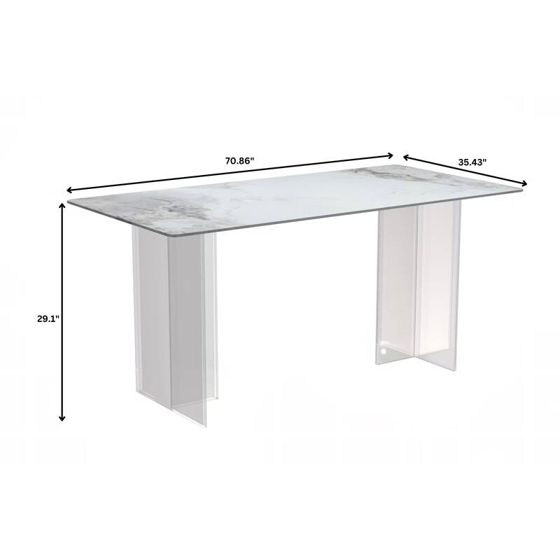 Kova Rectangular Dining Table with Sintered Stone/Glass Top