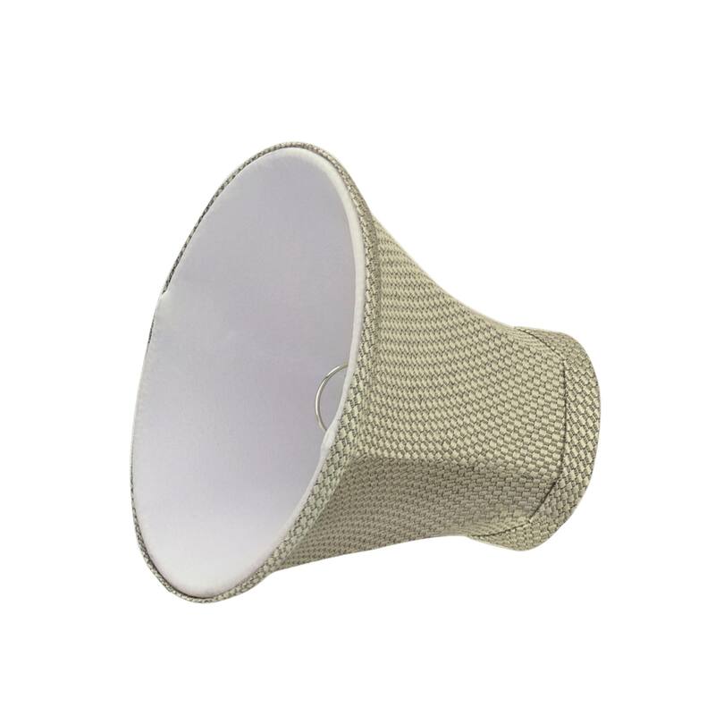 Aspen Creative Bell Chandelier Clip-On Lamp Shade (6 Pack), Light Beige, (3" x 6" x 5")