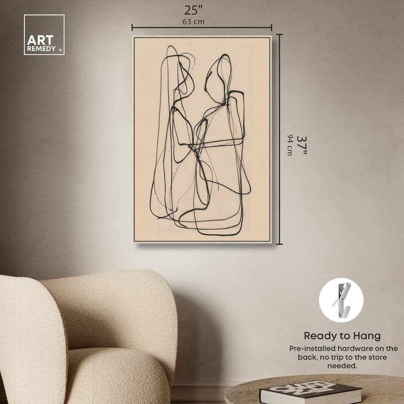 Embrace of Lines I Canvas by Art Remedy