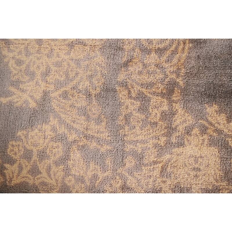 Abstract Oriental Area Rug Hand-Knotted Wool Carpet - 5'2"x 7'9"