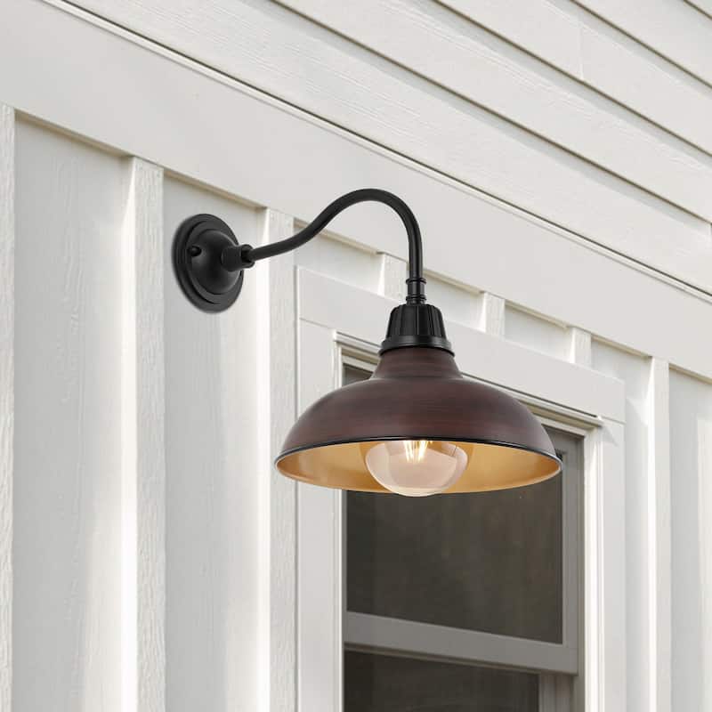 Stanley 12.25" Indoor/Outdoor LED Gooseneck Arm Sconce, By JONATHAN Y