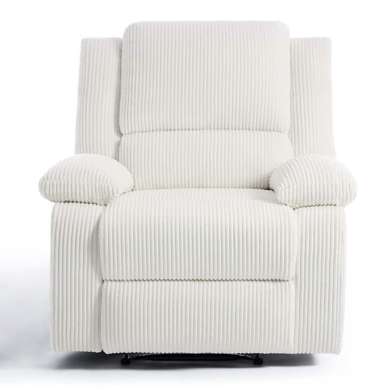 Corduroy Manual Recliner Chair with Footrest