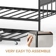 preview thumbnail 11 of 21, Daybed with Trundle, Metal Twin Size Day Bed with Stylish Headboard, Sofa Bed Frame with Pop Up Foldable Trundle Bed