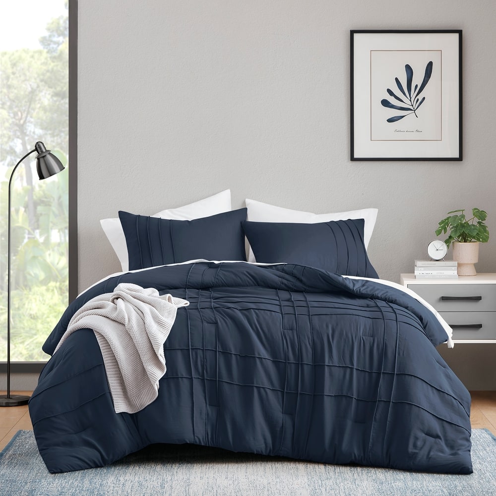 Chelsea Square Evans Pinch Pleated Soft Washed Boho Comforter Set