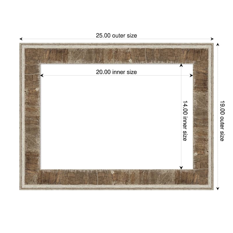 Amanti Art Farmhouse Brown Narrow Framed Dry Erase Magnetic Board - 25 x 19 in