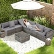 preview thumbnail 67 of 66, EROMMY 6/7 Piece Modular Outdoor Rattan Sofa Set, All-Weather Wicker Patio Furniture with Storage Table, Cushions & Pillows