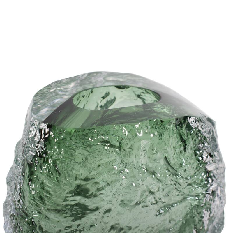 Emerald Crystalized Glass Vase