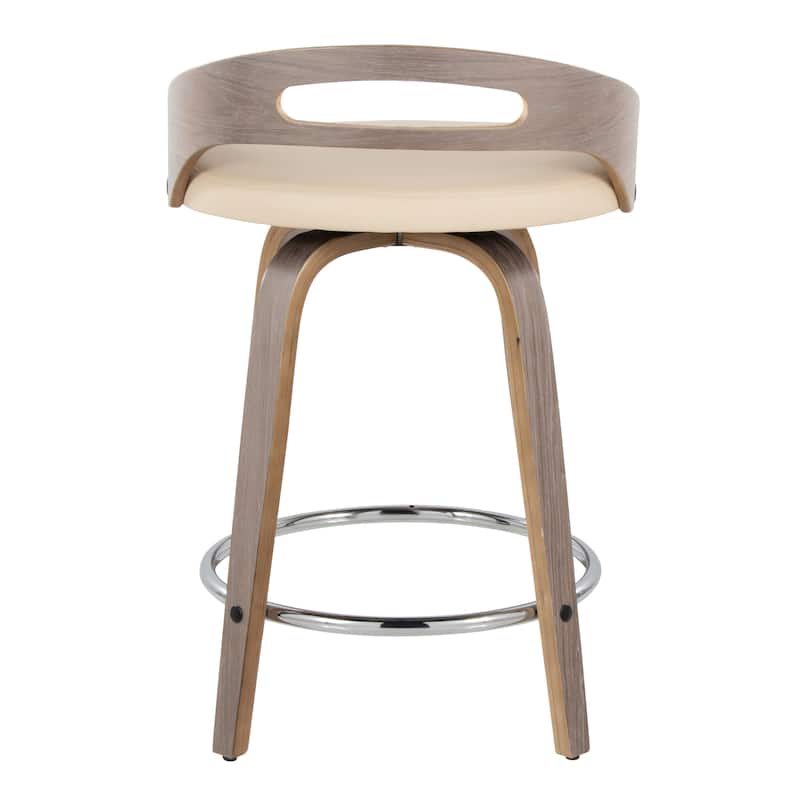 Carson Carrington Sadie 24" Fixed-Height Counter Stool with Bent Wood Legs & Round Footrest (Set of 2)