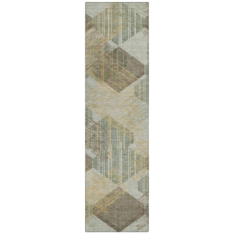 Machine Washable Indoor/ Outdoor Modern Hotchkiss Chantille Rug