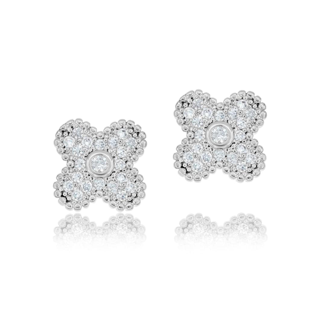 SHYMI Small Pave Flower Earrings