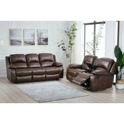 Betsy Furniture 2 Piece Bonded Leather Reclining Living Room Set, Sofa and Loveseat