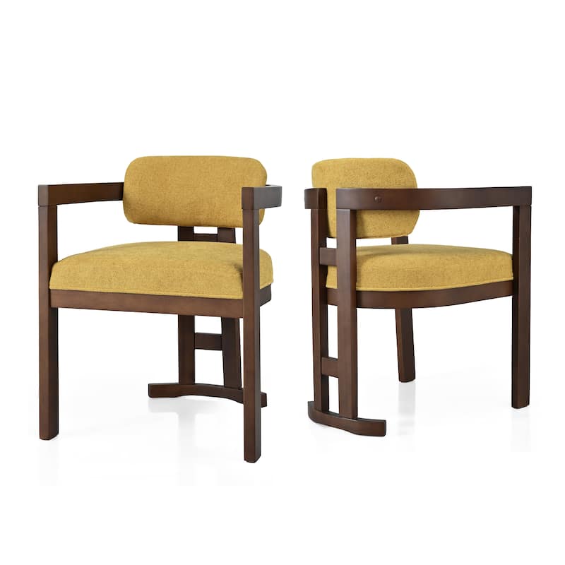 Roomfitters Modern Velvet Upholstered Dining Chairs with Solid Wood Legs, Set of 2