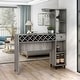 preview thumbnail 4 of 11, DH BASIC Transitional Vintage Grey Oak 6-Open Shelf Bar Table with Wine Storage by Denhour