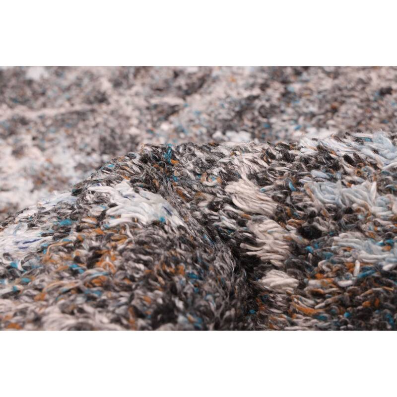 ECARPETGALLERY Hand-knotted Tangier Dark Grey Wool Rug - 5'0 x 8'0