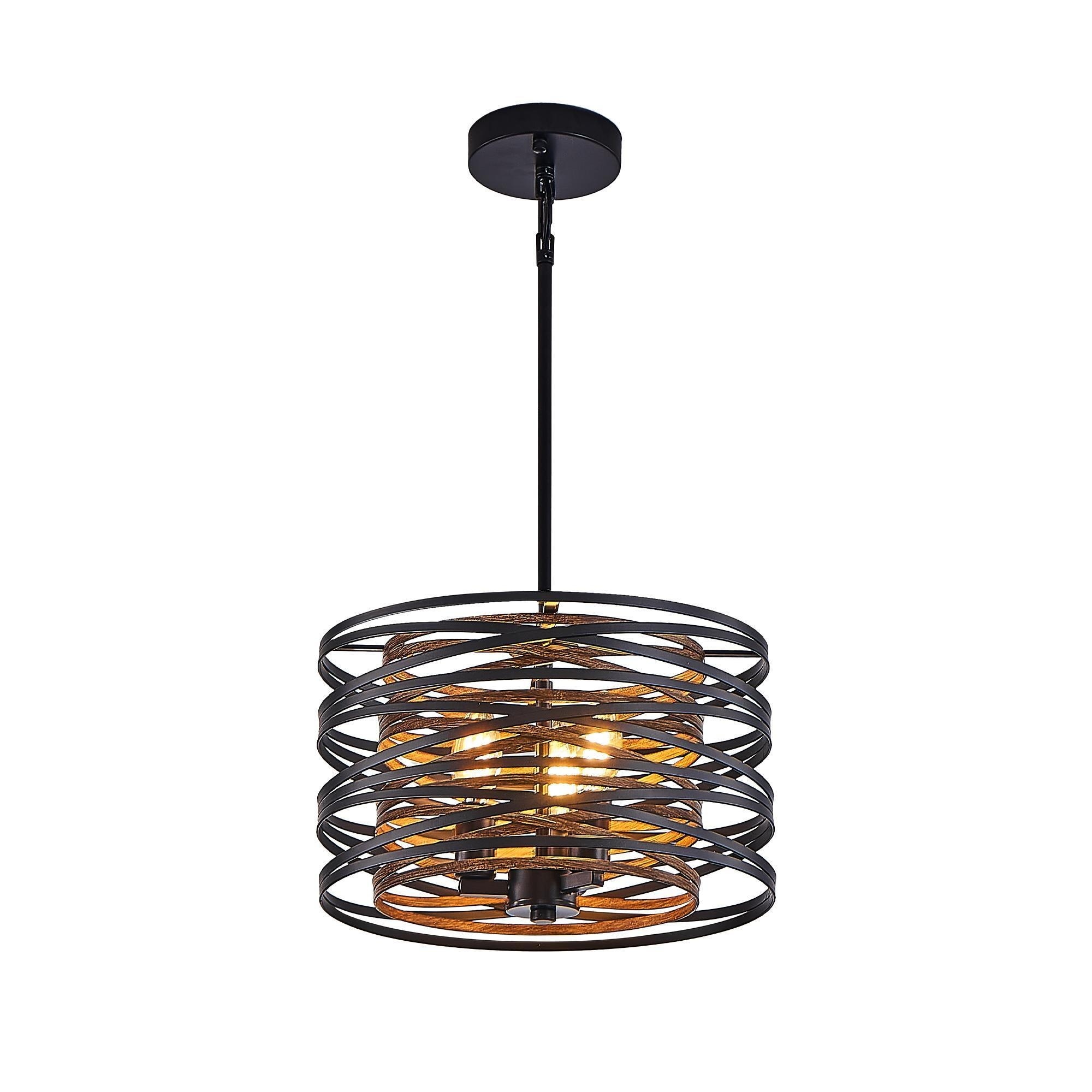 Rustic Industrial Pendant Light, Metal Cage Pendant Light (Bulb Not)