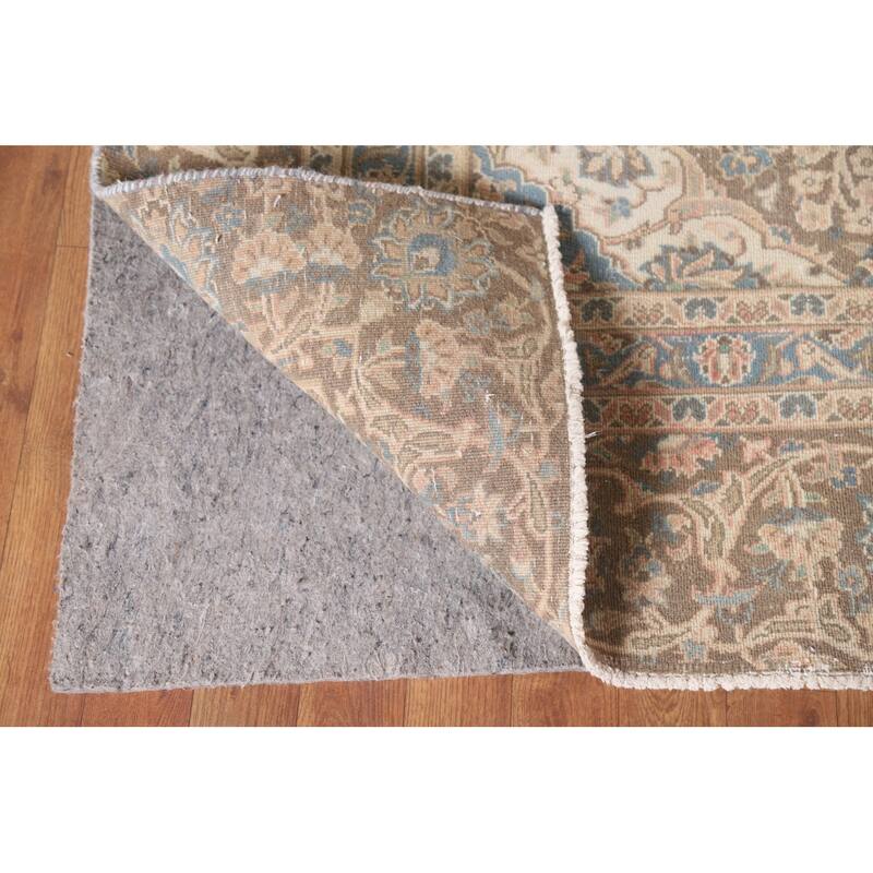 Hand Knotted Oriental 100% Wool Carpet Traditional Floral Pink Mashad Area Rug - 11' 8'' X 8' 4''