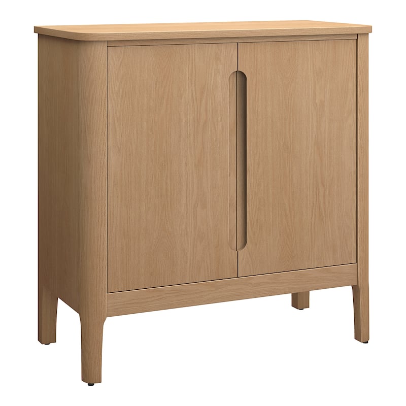 Manchester 32" Rectangular Solid Wood Accent Cabinet - 32" Wide - Light Oak Veneer