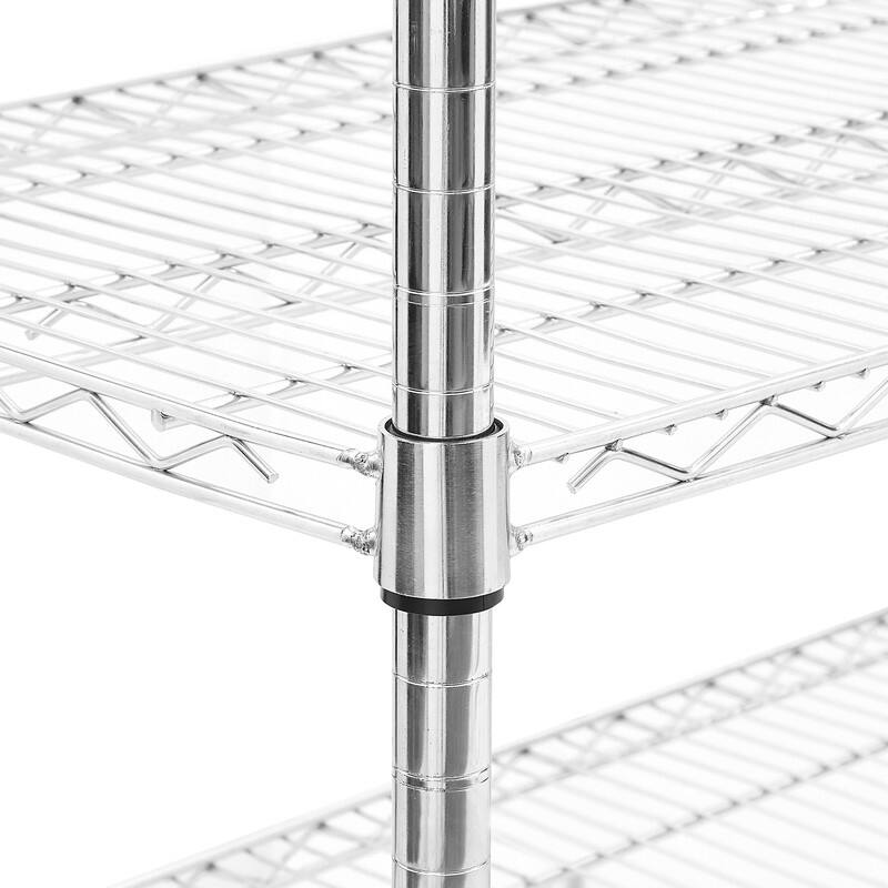 6 Tier Adjustable Storage Shelves Metal Wire Shelving Unit with Wheels - 48.03 "L × 17.72 "W × 71.65 "H