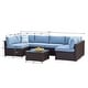 preview thumbnail 10 of 8, COSIEST 7-piece Outdoor Patio Furniture Wicker Sectional Sofa Set